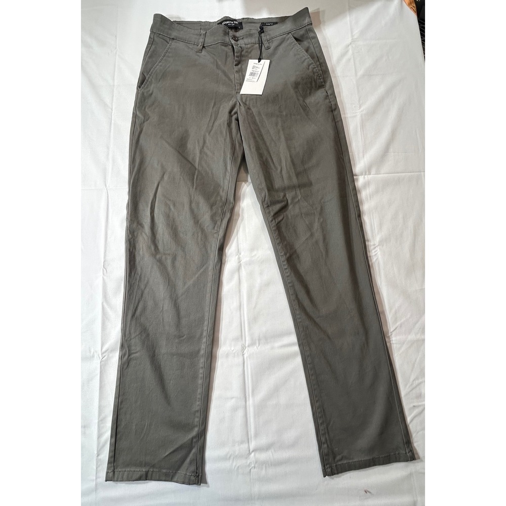 Kenneth Cole New York Mens Slim Fit Chino Pants Olive Green 30x30 NWT